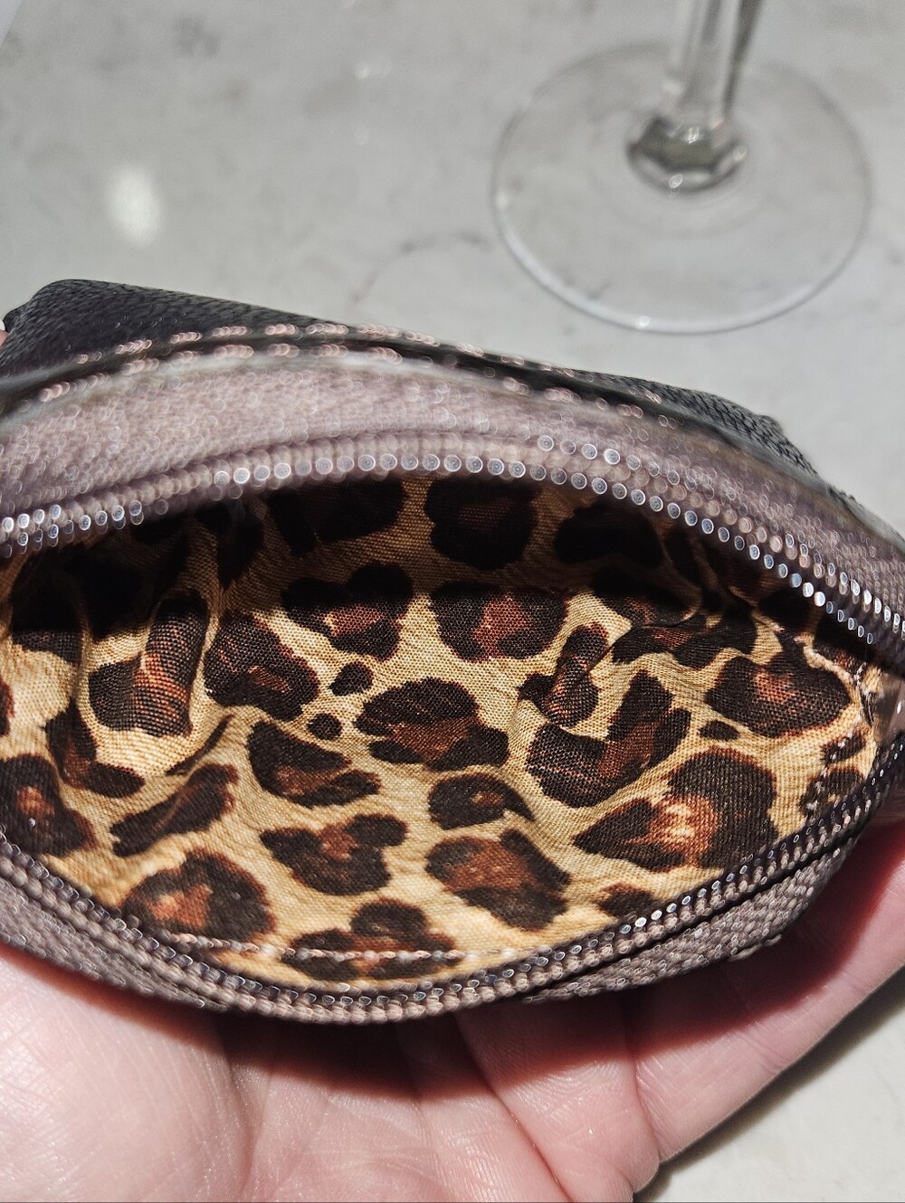 Brighton Chocolate Brown With Animal Print Inside Pouch, Like New! - Picture 7 of 12